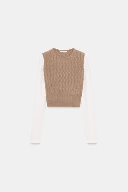 CONTRAST WAISTCOAT T-SHIRT - Zara фото 5