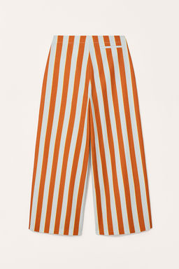 LIMITED EDITION STRIPED WIDE-LEG TROUSERS