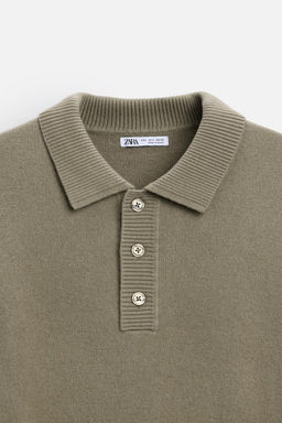 WOOL BLEND KNIT POLO SHIRT - Zara фото 10