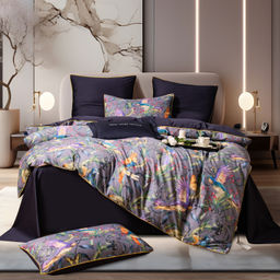 Комплект постельного белья Сатин Премиум на резинке CPAR032 160*200*30;180*200*30;140*200*30 Евро 4 Наволочки