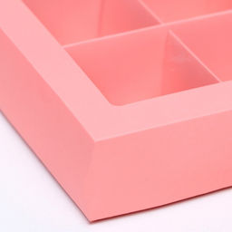Цена за 2 шт. Коробка для 4 конфеты, розовый, 12.5×12.5×3.5 см