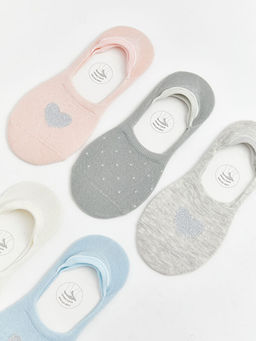 Kaymaz Topuz Desenli Kad?n Babet ?orap 5li