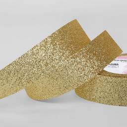 Цена за 2 шт. Лента декоративная Блёстки, 25 мм 9,1 0,5 м, цвет золотой