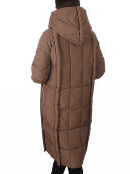 018 BROWN Пальто зимнее женское (200 гр. холлофайбер)