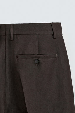 PANTAL?N TRAJE 100% LINO LIMITED EDITION / Marr?n - Zara фото 8