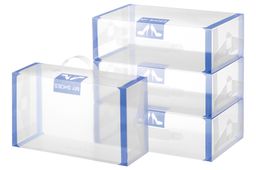 Набор 4 коробок для хранения женской обуви 30*18*10 см Синяя кайма складные, с ручкой - Elan gallery фото 3