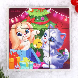 Новогодние пазлы Зверята украшают ёлочку - Лесная мастерская фото 2