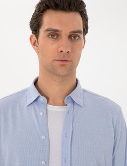 A__k Mavi Slim Fit Uzun Kollu G_mlek - Cacharel фото 2