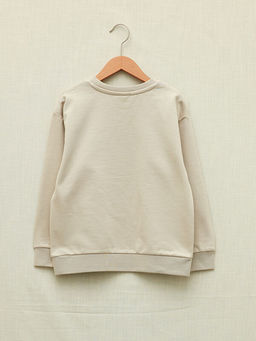 Bisiklet Yaka Bask?l? Uzun Kollu Erkek ?ocuk Sweatshirt - Waikiki фото 2