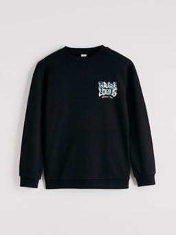 Bask?l? Erkek ?ocuk Sweatshirt