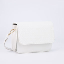 Сумка детская для девочки на молнии, длинный ремень, белая