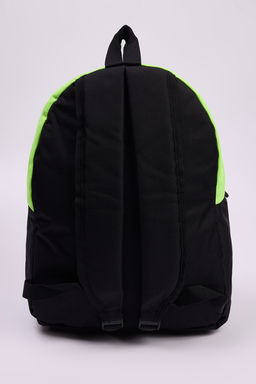 Teen Siyah Neon Yesil Kontrast Fermuar Detayl? Kids Okul S?rt Cantas? TAKAW26OI00005