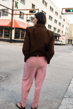 BLAZER CRUZADA CUELLO SOLAPA / Marr?n - Zara фото 7