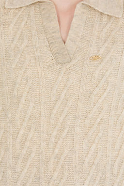 U. S. Polo Assn Женский свитер из меланжевого камня с v-образным вырезом - U.s. polo assn фото 12