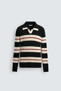 STRIPED JACQUARD KNIT POLO SHIRT - Zara фото 17