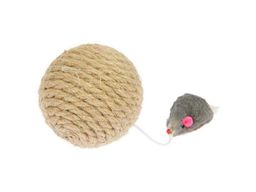 Когтеточка-шар 8 см с мышкой джут, ИК-22
