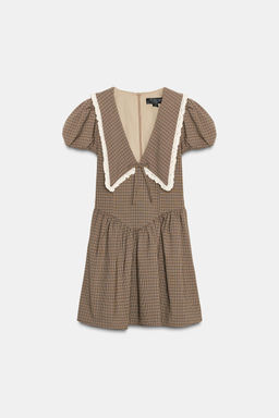 CHECKED DRESS WITH PETER PAN COLLAR - Zara фото 7