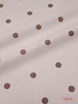 Поплин Редкий средний горох (цв.какао) на нежно-розовой дымке, ш.2.2м, хлопок-100%, 110гр/м.кв