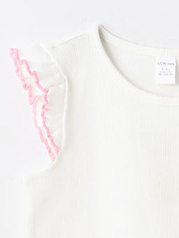 Bisiklet Yaka Bask?l? K?z Bebek Ti??rt - Waikiki фото 3