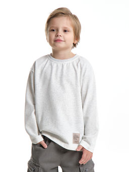 Толстовка для мальчика с шевроном 22-1124 темно-серый меланж - Mini maxi фото 22