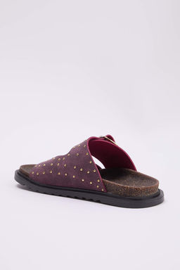 Bordo Nubuk Trok Detayl? Kad?n Terlik TAKSS26TE00001 - Trendyolmilla фото 7