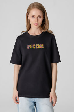 Арт. 31141 Футболка женская Россия 44-50 (4 шт) Цвет:черный - Калинка фото 16