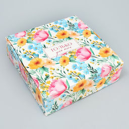 Коробка складная Расцветай, 26 х 26 х 8 см