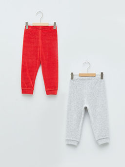 Beli Lastikli Basic Kadife K?z Bebek Pijama Alt 2li - Waikiki фото 2