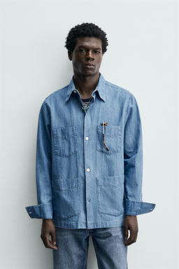 CAMISA DENIM BOLSILLOS / Azul - Zara фото 2
