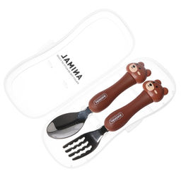 Набор детских столовых приборов в футляре Медвежата, вилка, ложка - Simaland фото 5