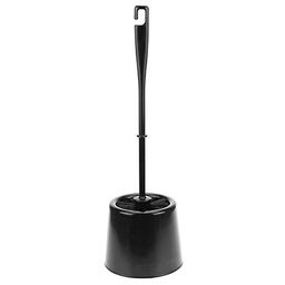 Ерш унитазный пластмассовый "Малютка" 37,5см, с подставкой д11см, h9см, черный (Россия)