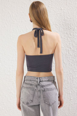 Bordo Boyundan Baglamal? Fitted/Vucuda Oturan Orme Bluz TWOSS25BZ00136 - Trendyolmilla фото 10