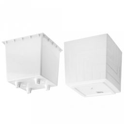 Горшок для цветов пластмассовый Квадро 13л, 25х25х25см, со вставкой, белый (Россия) - Домашняя Мода фото 5