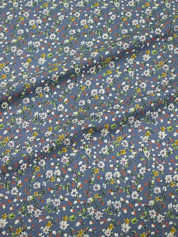 Штапель Премиум Полевое настроение цв.серо-голубой джинс, ш.1.45м, вискоза-100%, 120гр/м.кв - Купава фото 8