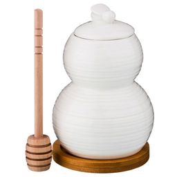 БАНКА ДЛЯ МЕДА С ДЕРЕВ. ПАЛОЧКОЙ LEFARD NATIVE НА ПОДСТАВКЕ 350 МЛ 9*14 СМ