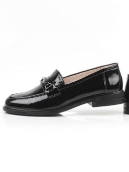 03-DEB33-2 BLACK Лоферы женские (натуральная кожа)