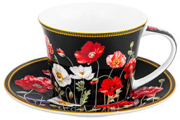 Чайн. пара 2 пр. 270 мл 12,5*9,5*7 см  Маки на черном NEW BONE CHINA - Elan gallery фото 4