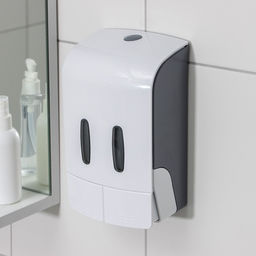 Диспенсер для жидкого мыла, механический, двойной по 500 мл, пластик, белый