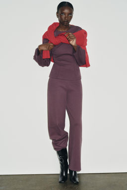 INTERLOCK WIDE-LEG TROUSERS