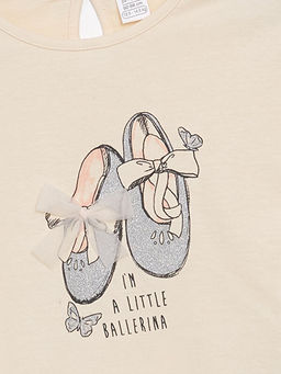 Bisiklet Yaka Bask?l? Uzun Kollu K?z Bebek Ti??rt - Waikiki фото 2