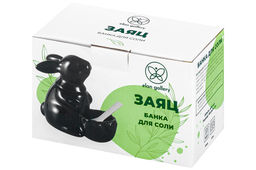 Банка для сыпучих Elan Gallery Заяц 400 мл фарфор черная с ложкой  фото 25