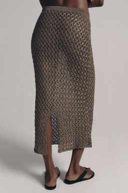 FALDA MIDI PUNTO TRENZADO / marron-vison - Zara фото 2