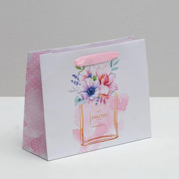 Цена за 2 шт. Пакет подарочный ламинированный, упаковка, «Счастья», 22×17.5×8 см