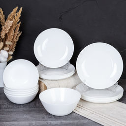 Столовый набор 19 предметов Луна белый / 19/FLYGP8575672 (WHITE) /уп 2/ - Галеонтрейд фото 4