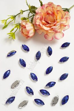 Стразы пришивные 15 мм "Овал заостренный" (20 шт) SF-3713, синий №9