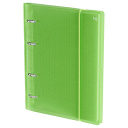 Тетрадь 120л. на кольцах "Neon. Салатовая", сменный блок (ТТ5к120_пл 63247, "BG") пластиковая обложка на резинке