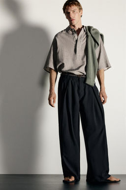 CAMISA POLO RELAXED FIT LINO - ALGOD?N / Gris vigor? - Zara фото 6