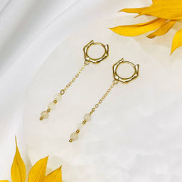 Серьги на цепочке из Рутилового кварца "Волосатик"