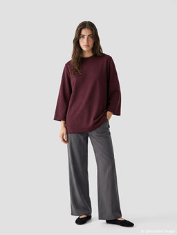 Dik Yaka Oversize Kad?n Sweatshirt Tunik