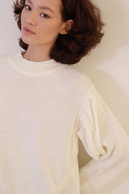 10670 Джемпер-туника с объёмными рукавами белый - Martichelli фото 16